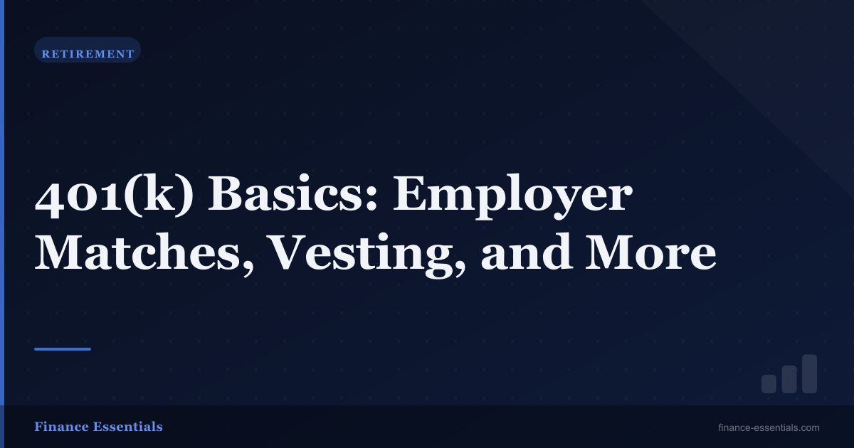 401(k) Basics: Employer Matches, Vesting, and More