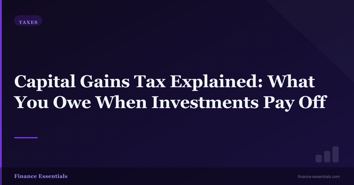 Capital Gains Tax Explained: What You Owe When Investments Pay Off
