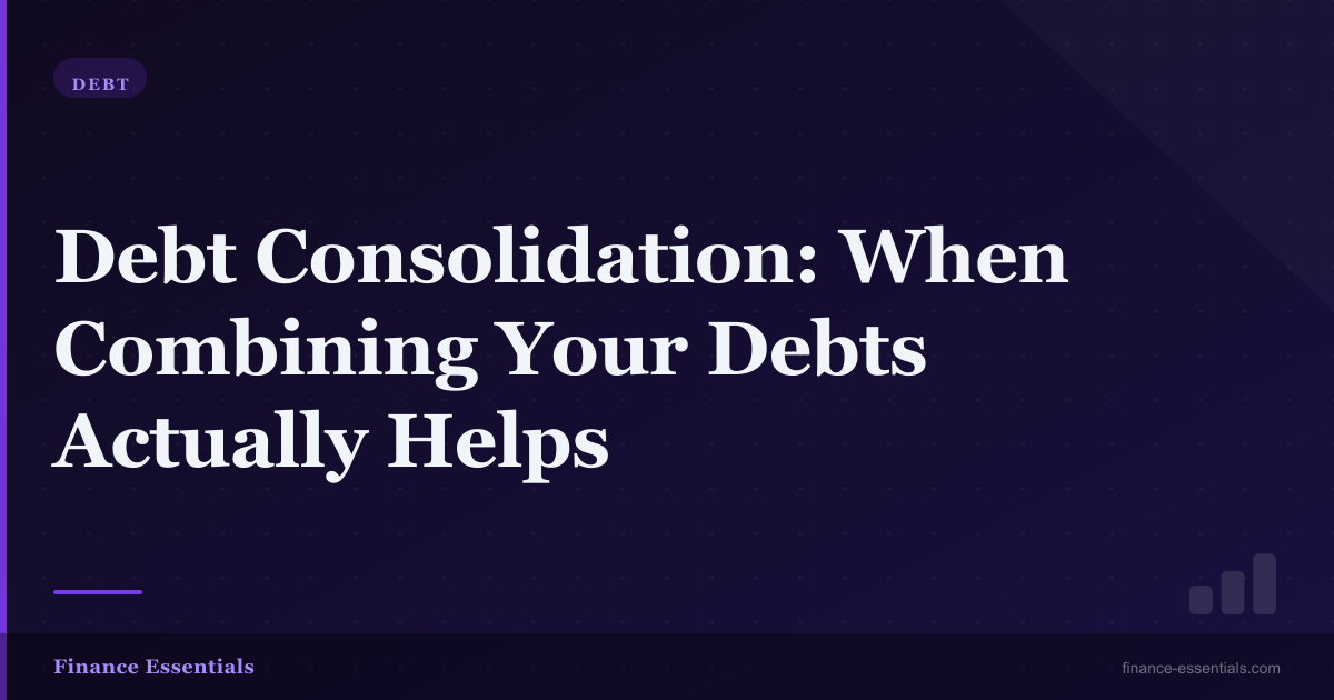 Debt Consolidation: When Combining Your Debts Actually Helps