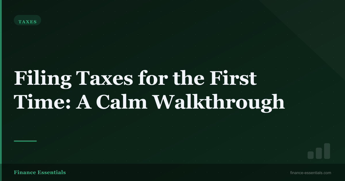 Filing Taxes for the First Time: A Calm Walkthrough