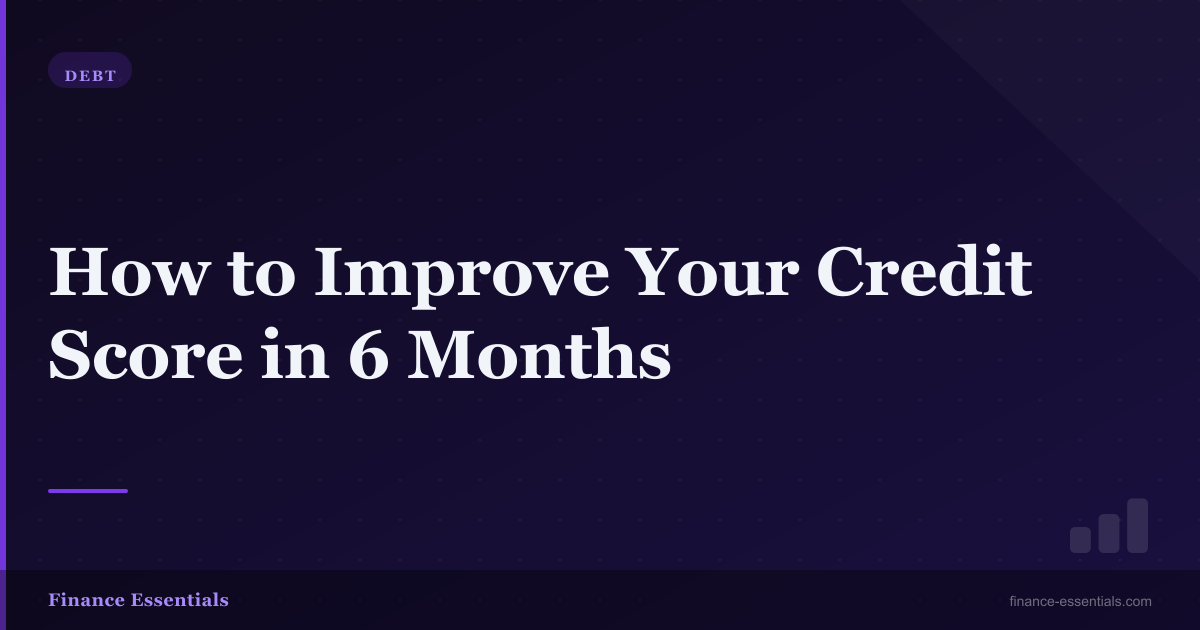 How to Improve Your Credit Score in 6 Months