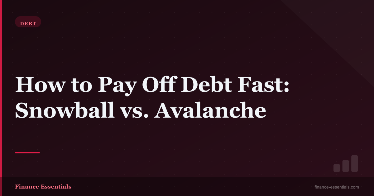 How to Pay Off Debt Fast: Snowball vs. Avalanche