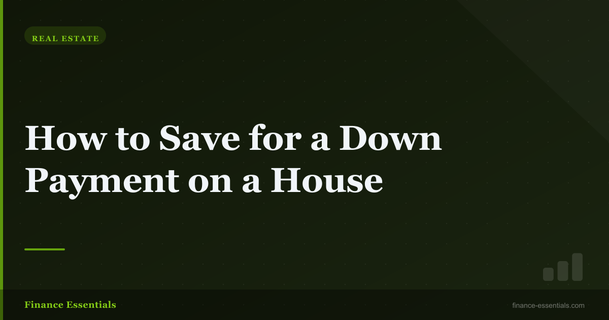 How to Save for a Down Payment on a House