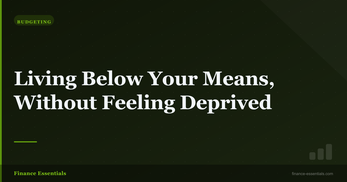 Living Below Your Means, Without Feeling Deprived