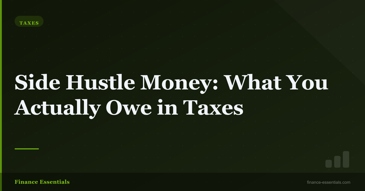 Side Hustle Money: What You Actually Owe in Taxes