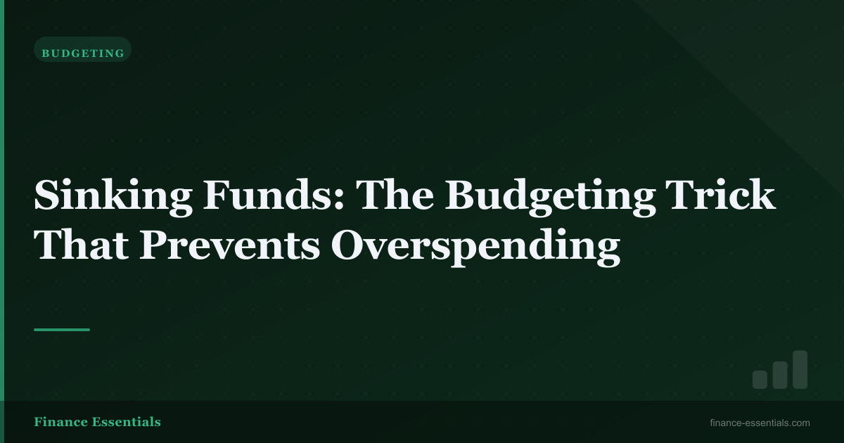 Sinking Funds: The Budgeting Trick That Prevents Overspending