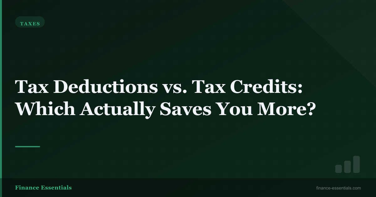 Tax Deductions vs. Tax Credits: Which Actually Saves You More?