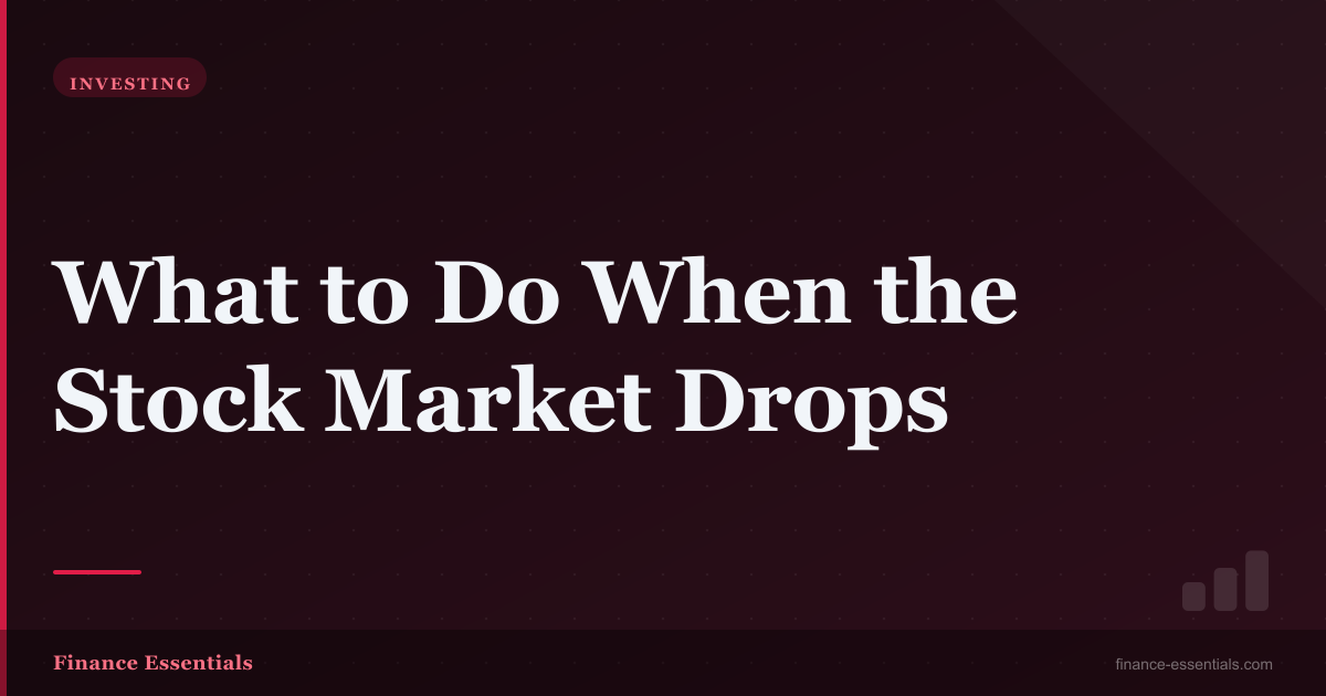 What to Do When the Stock Market Drops
