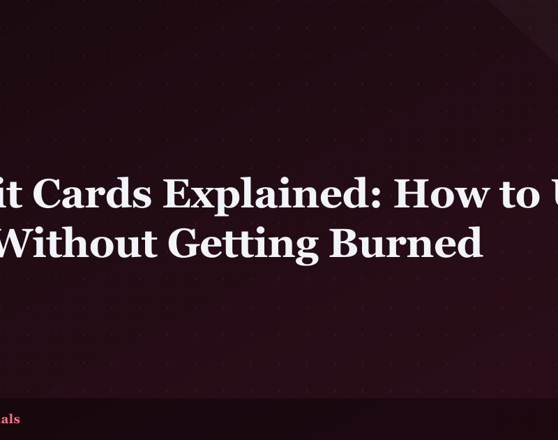Credit Cards Explained: How to Use One Without Getting Burned