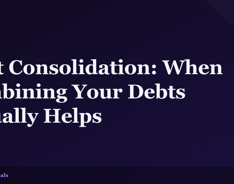 Debt Consolidation: When Combining Your Debts Actually Helps
