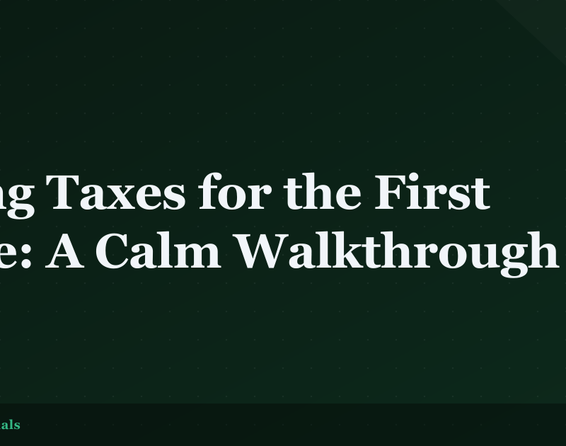 Filing Taxes for the First Time: A Calm Walkthrough