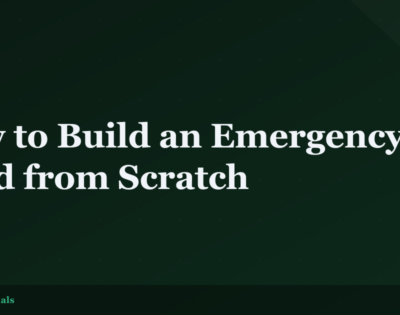 How to Build an Emergency Fund from Scratch