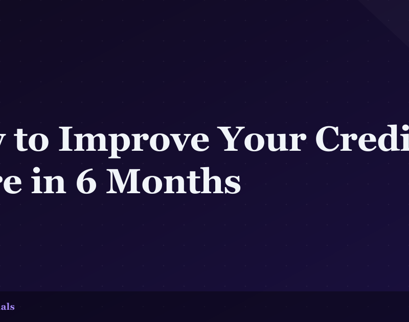 How to Improve Your Credit Score in 6 Months