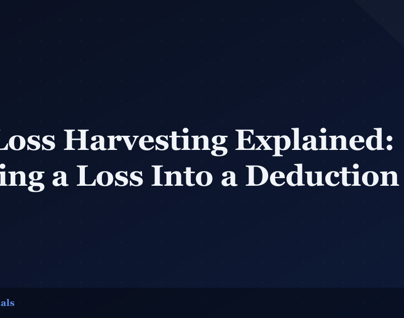 Tax-Loss Harvesting Explained: Turning a Loss Into a Deduction