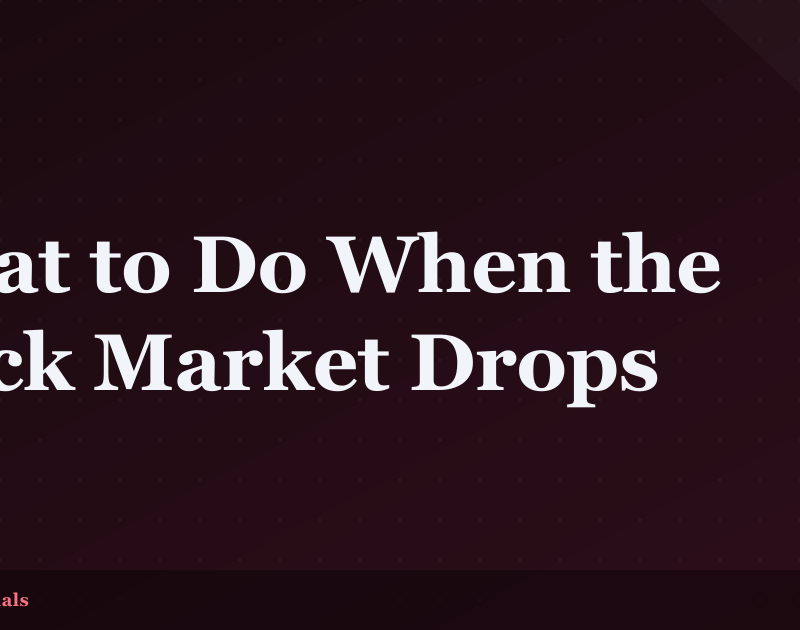 What to Do When the Stock Market Drops